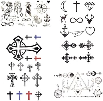 Lijinjin Sticker Tatouage Temporaire Gadgets Noir Croix