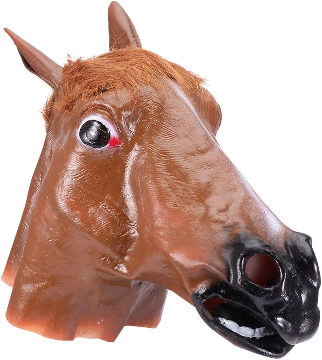 VOSAREA Horse Head Gothic Halloween Cosplay Novelty Soft