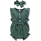 Renotemy Newborn Infant Baby Girl Clothes Rompers Summer Jumpsuits Short Sleeve Romper Infant Baby Clothes Girl