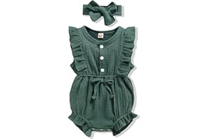 Renotemy Newborn Infant Baby Girl Clothes Rompers Summer Jumpsuits Short Sleeve Romper Infant Baby Clothes Girl