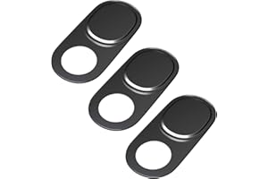 HKDGYHON Laptop Camera Cover Slide, 0.027 Inch Ultra-Thin Metal Camera Privacy Covers, Webcam Cover Camera Cover Slide for iPhone, iPad, Mac, MacBook, Laptop, PC, Protect Your Privacy Security (Black-3 Pack)