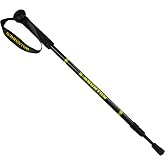 Brunton Collapsible Jacob&rsquo;s Staff &ndash; 3-Section Aluminum Transit Pole, 62.5" Extended, 1/4-20 Thread for Brunton OmniSlope &amp; Ball-and-Socket Transit Mount, EVA Grip, Wrist Strap, Trekking Tip
