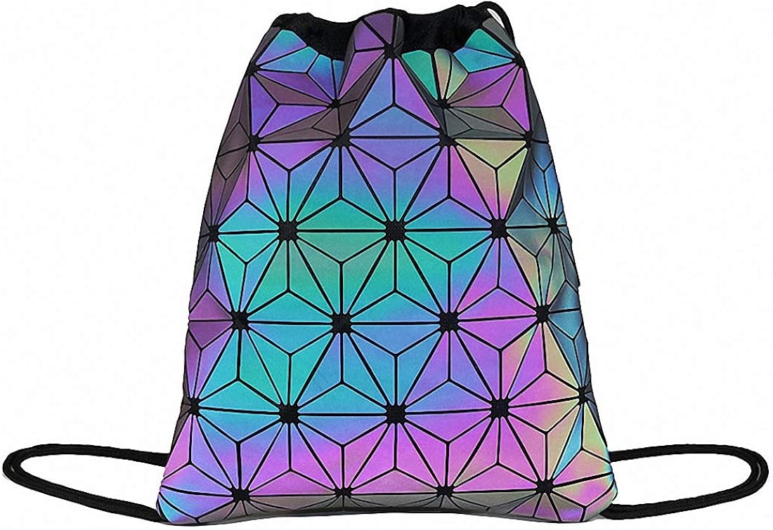 Ulalaza Geometric Luminous Tote Bag Holographich Purses and Handbags Flash Reflactive Crossbody Bag for Women (1600-6)