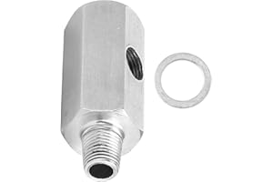 Oil Pressure Sensor Adapter, 1/8in BSPT Oil Pressure Sensor Tee to NPT Adapter Stainless Steel Fitting for Turbo Supply Feed 