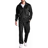 COOFANDY Mens 2 Piece Velour Tracksuit Full Zip Jackets Pants Velvet Jogging Suits Sweatsuit Set