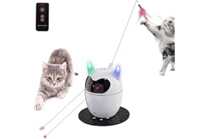 TBTEEK Automatic Cat Toy, 2in1 Rechargeable Interactive Cat Toy - Rotating Feather & Dual Light, Remote Control, Cat Toy for Indoor Cats Kittens