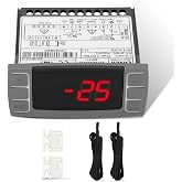 for Dixell XR06CX-4N1F1 Temperature Controllers, Programmable Digital Thermostat with Sensor Probe Fit for 120V 50-60hz Commercial Refrigerators/Freezer (Includes Mounting Hardware)