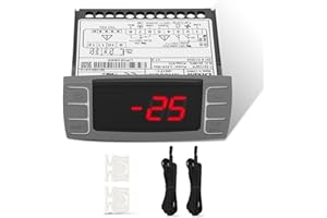 ANRAIN for Dixell XR06CX-4N1F1 Temperature Controllers, Programmable Digital Thermostat with Sensor Probe Fit for 120V 50-60hz Commercial Refrigerators/Freezer (Includes Mounting Hardware)