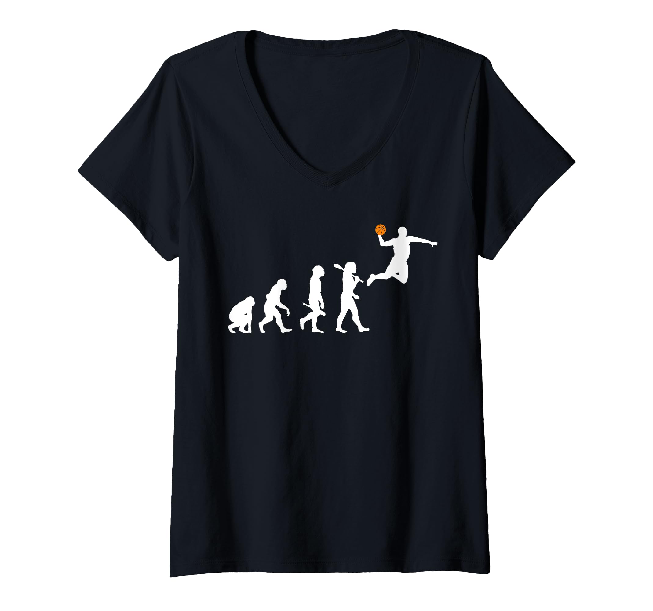 Womens Basketball Evolution funny basketball dunk V-Neck T-Shirt
