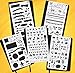 Storfin Bullet Stencils - Unique Design - Easy to Draw - 5 Pack Set - 4x7 Inch - 0.25mm Functional Journaling Supplies Notebook/Diary/Scrapbooking/Art Craft/Planner - DIY Drawing Template