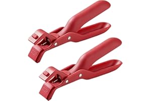 GCHC-CYL Hot Plate Gripper Anti Scald Plate Gripper,New Anti-Scalding Bowl Clip，Multi Function Anti Scald Bowl Clip，Multi-Angle Silicone Anti-Slip Clips (2pcs Red)
