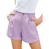 Haloumoning Girls Shorts Kids Summer Elastic Waist Wide Leg Casual Uniform Shorts with Pockets 5-14 Years