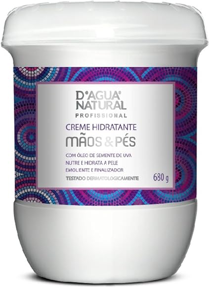 Creme Hidratante Mãos e Pés, D'agua Natural, 680 g