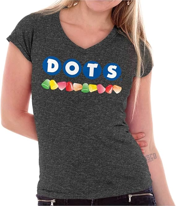 Original DOTS Candy Logo Petite Fit VNeck T Shirt Clothing