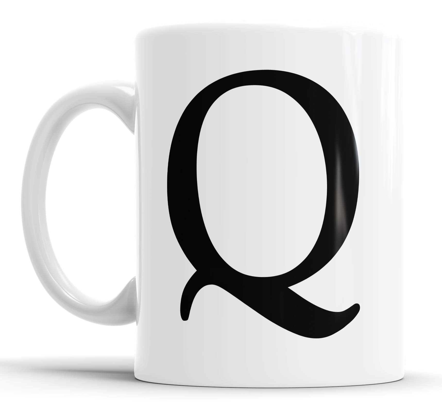 Faithful Prints Alphabet Mug Letter Mugs Initial Coffee Cup Birthday Fathers Day Gift (Letter Q)