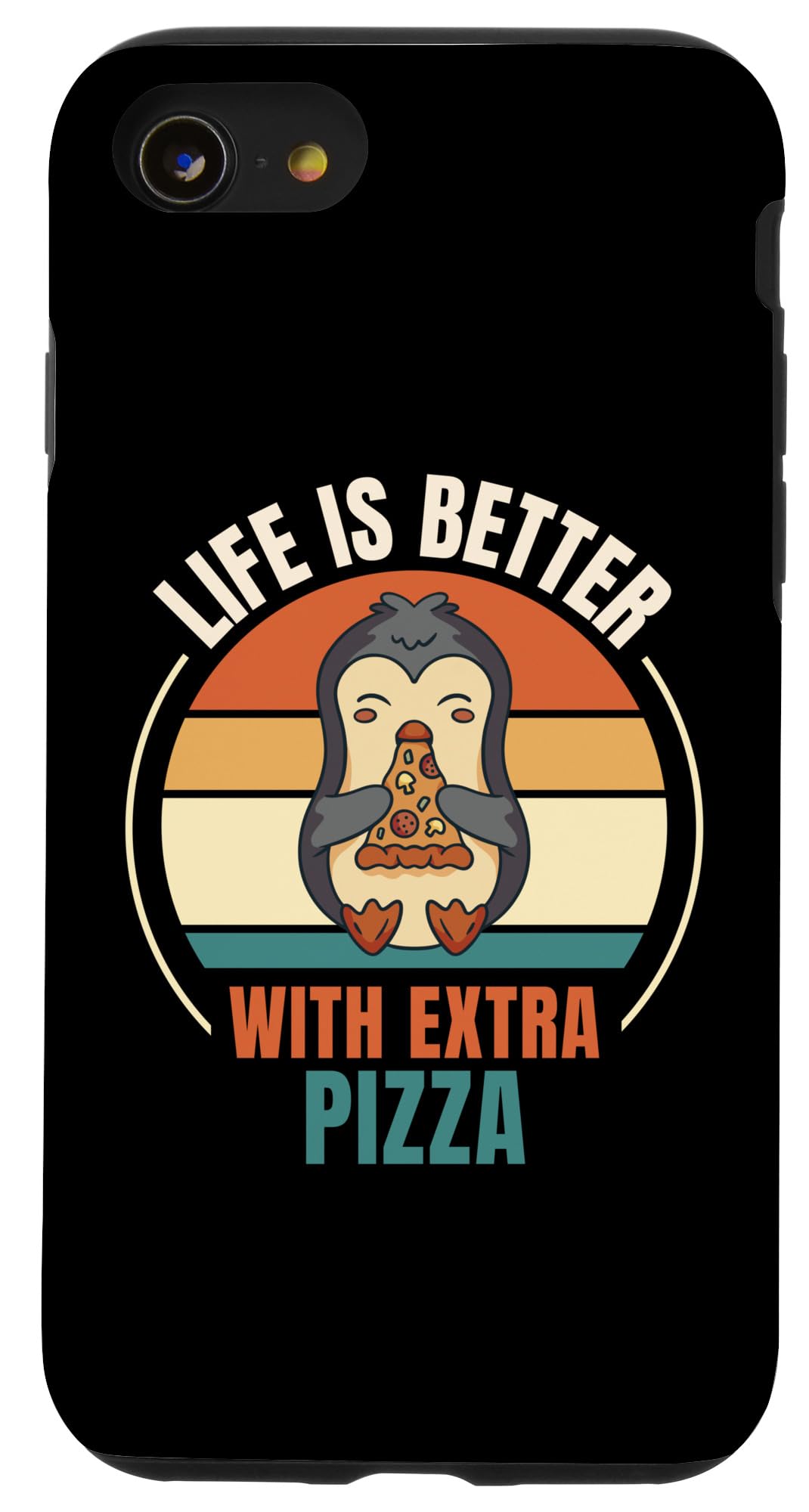 iPhone SE (2020) / 7 / 8 Retro Penguin Pizza Life Is Better With Extra Pizza Case