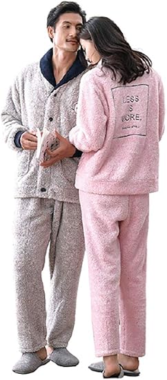 Amazon Co Jp パジャマ メンズ 冬 パジャマ カップル ペア 寝巻き ルームウェア ペア カップル おそろいパジャマ カップル 結婚記念日 冬 ペアパジャマ セット ルームウェア レディース ワンピース シルク パジャマ ペア パーカー カップル 服 Mkm7642 G L 服