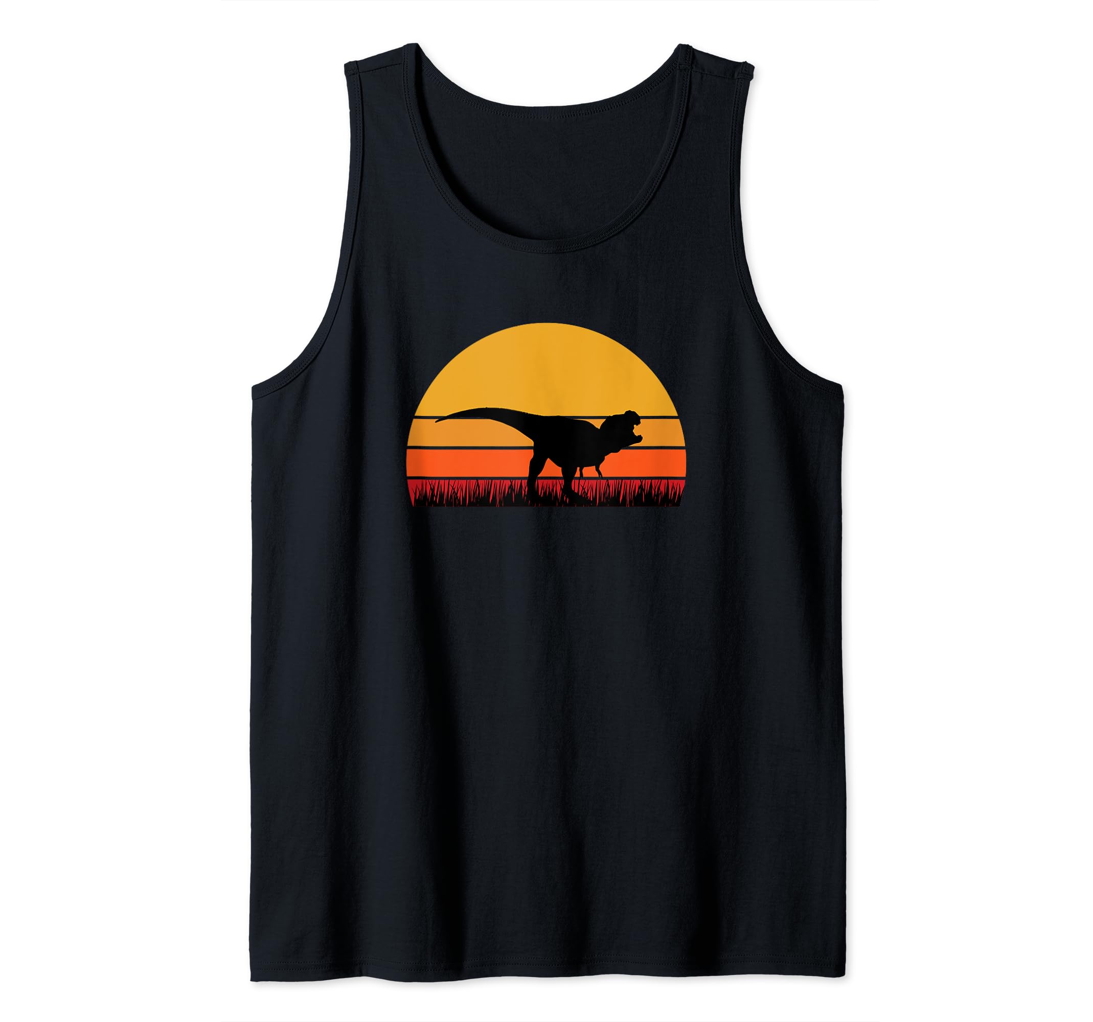 T-Rex Trex T Rex Tyrannosaurus Dino Jurassic Sunset Black Tank Top