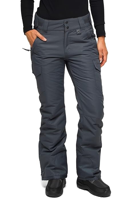 JULMCOMO Mens Ski Pants Insulated Waterproof Winter Snow Pants Cute  Snowboard Pants Fleece Big And Tall Thermal Bibs Overalls With Pocket Black  L