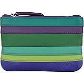 ili New York Mini Leather Coin Purse, Compact Design with Key Ring and RFID Protection for Women and Men in Vibrant Colors, Cool Tropics