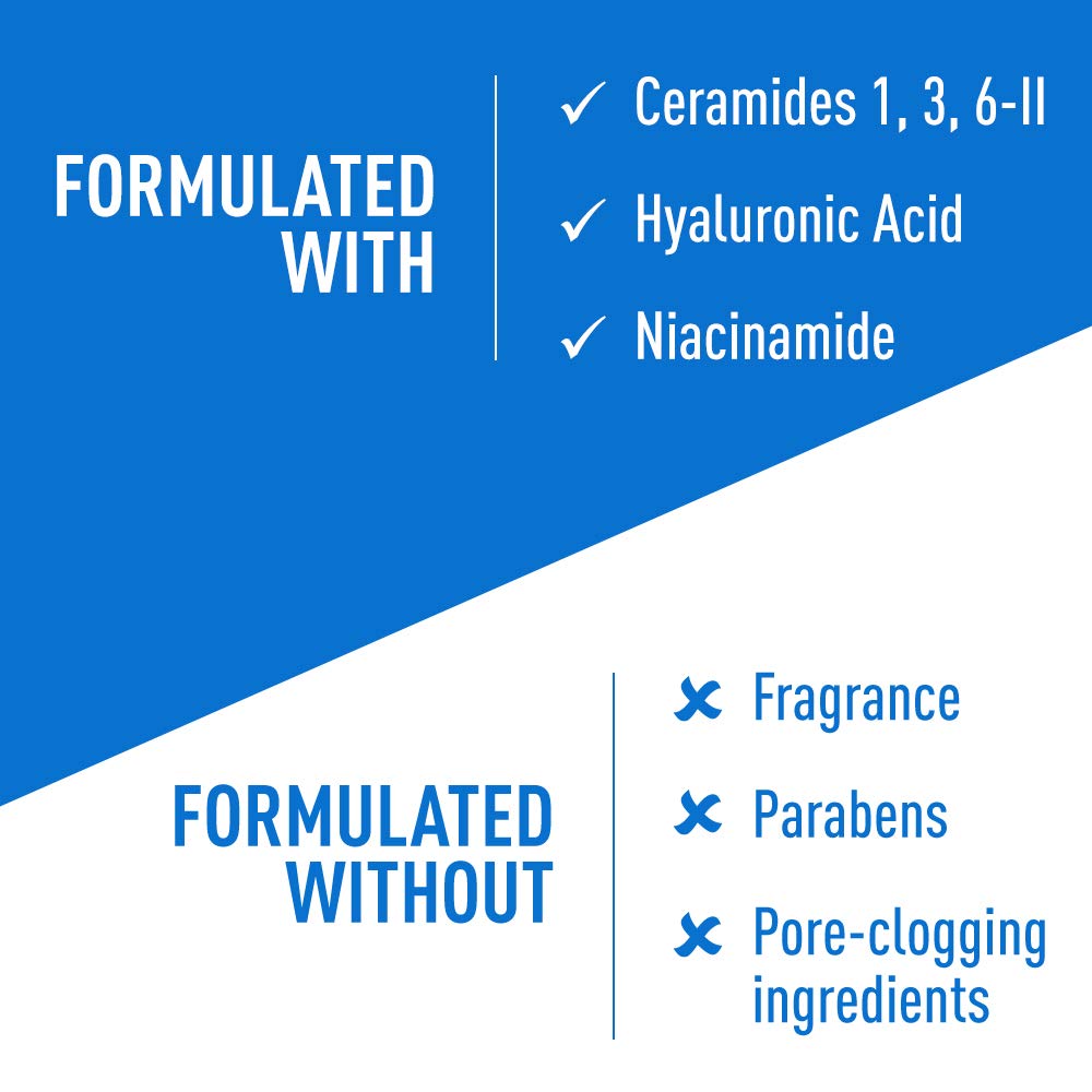 CeraVe PM Facial Moisturizing Lotion | Night Cream with Hyaluronic Acid and Niacinamide | Ultra-Lightweight, Oil-Free Moisturizer for Face | 3 Ounce: Beauty