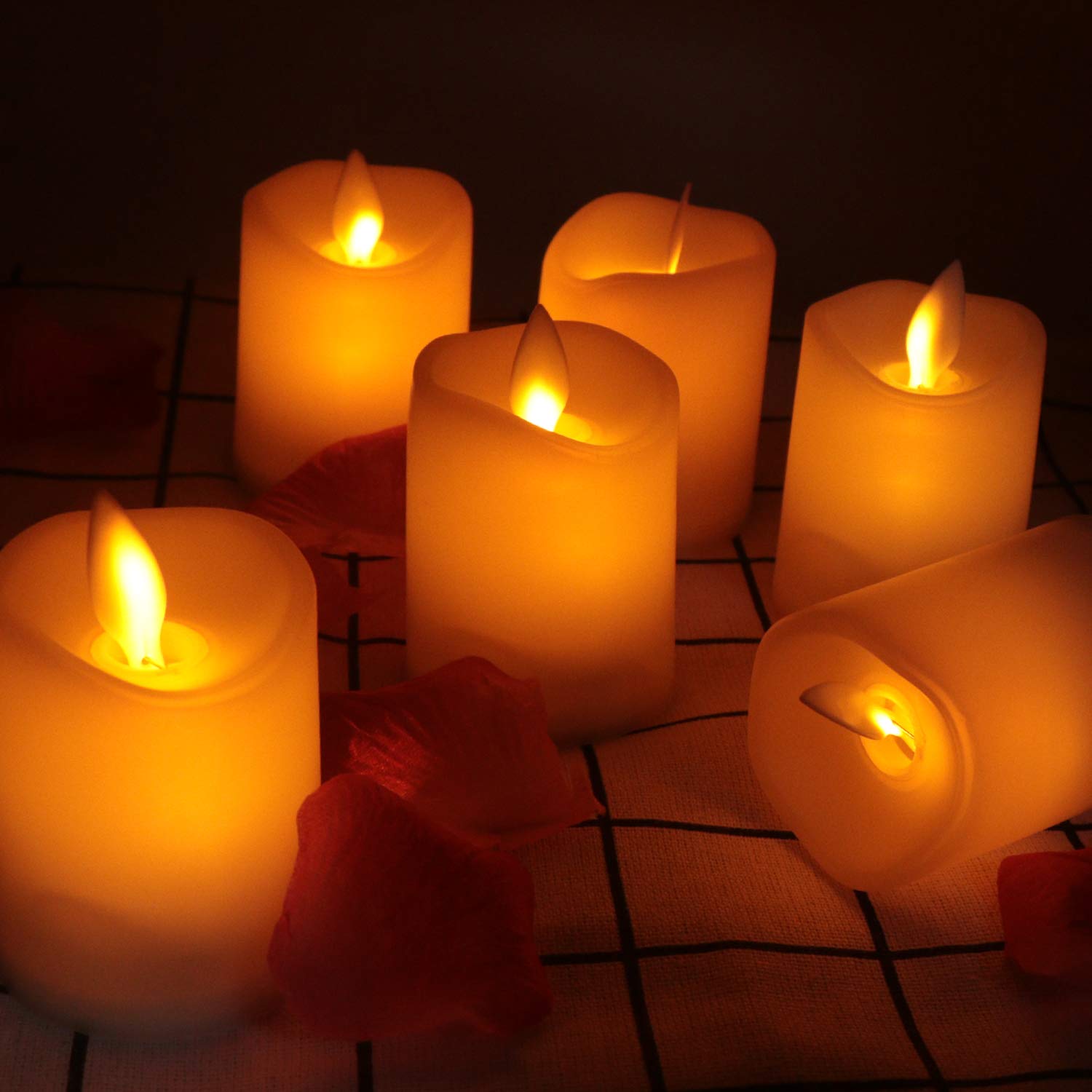 OMGAI Flackernden LED Teelichter 24 Flammenlose Warmweiß Elektrische
