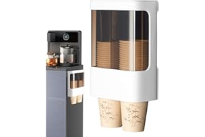 Cup Dispenser - Coffee Cup Organizer, Wall Mount Double Cylinders Storage Rack, Countertop Storage Dispenser | For Home Kitch