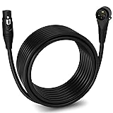LyxPro 30 Feet Right Angle XLR Male to Female 3 Pin