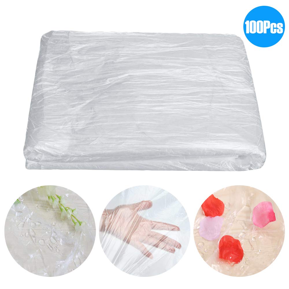 100 Pcs Spa Bed Sheets Disposable Massage Table Sheet Plastic Bed Cover Beauty Salon Sheets Supplies (35.4x70.9") : Beauty