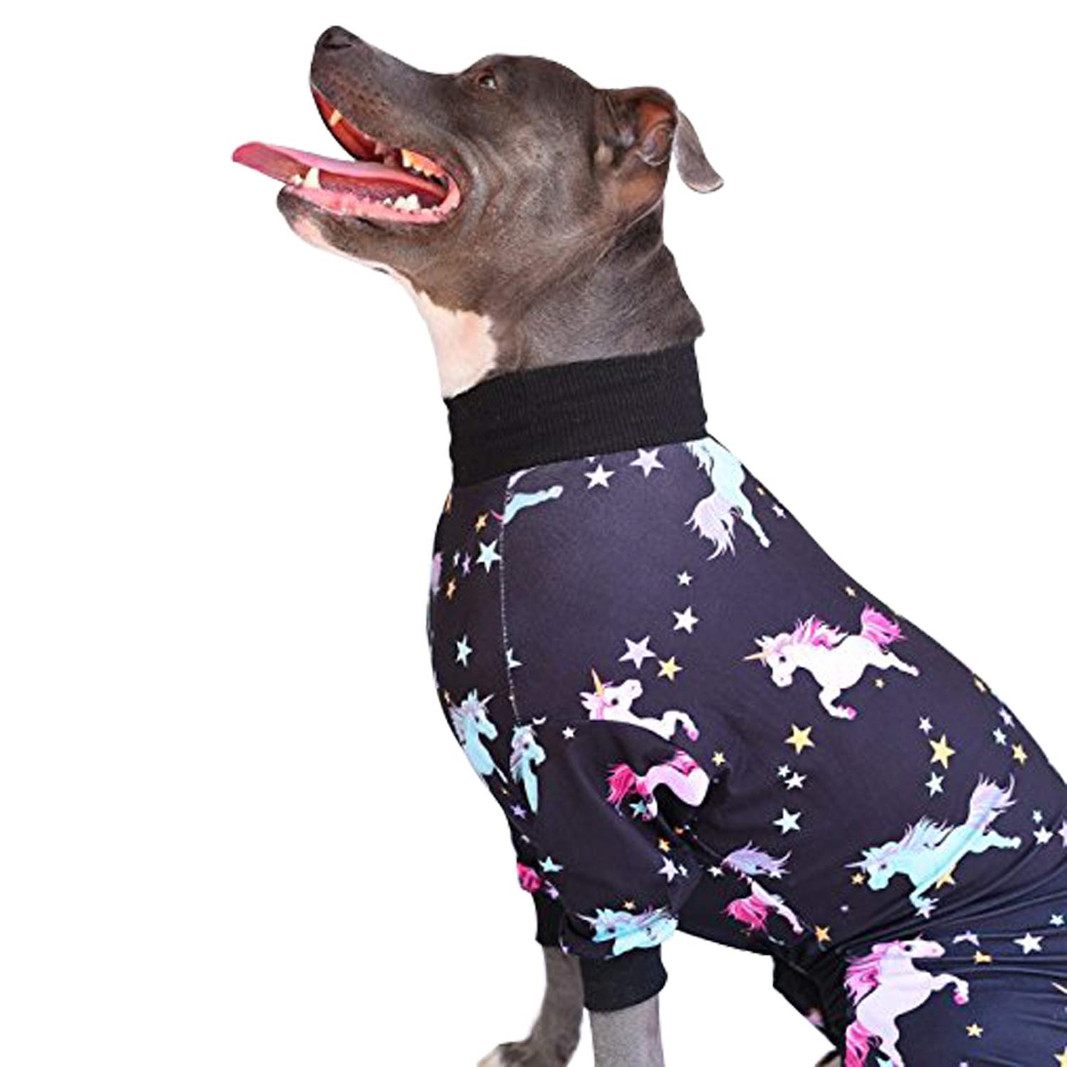 Tooth & Honey Pit Bull Pajamas - Unicorn Dog Pajamas - Lightweight Pullover Pjs - Full Coverage - Updated FIT