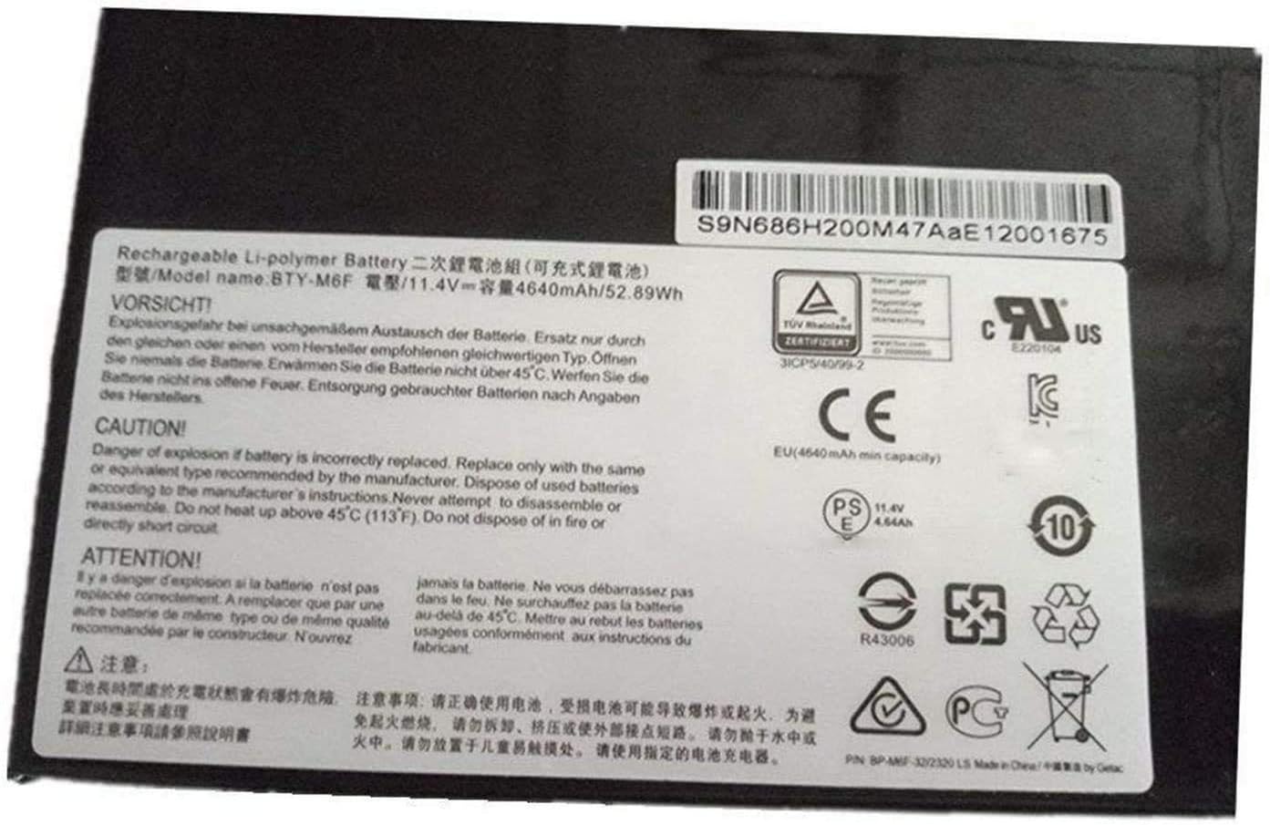 ASKC BTY-M6F Laptop Battery For MSI GS60 2PC 2PE 2PL 2QC 2QD 2QE 6QE 6QC 2PC-010CN 2QE-215CN 6QC-257XCN PX60 PX60-6QD002US MS-16H2 11.4V 4640mAh 52.89WH - Image 3