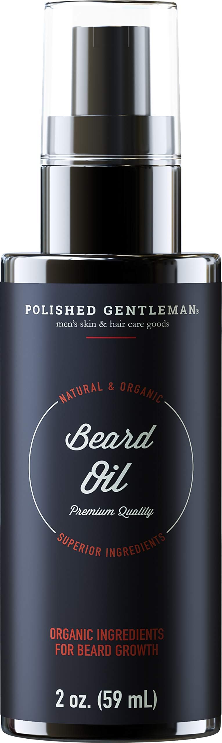 Natural Beard Growth Oil for Men - with Cedarwood & Tea Tree Oil - Easy Beard Dispenser and Pump - Natural Conditioner and Softener - Beard Thickening Spray (2 fl. oz) - Made in USA