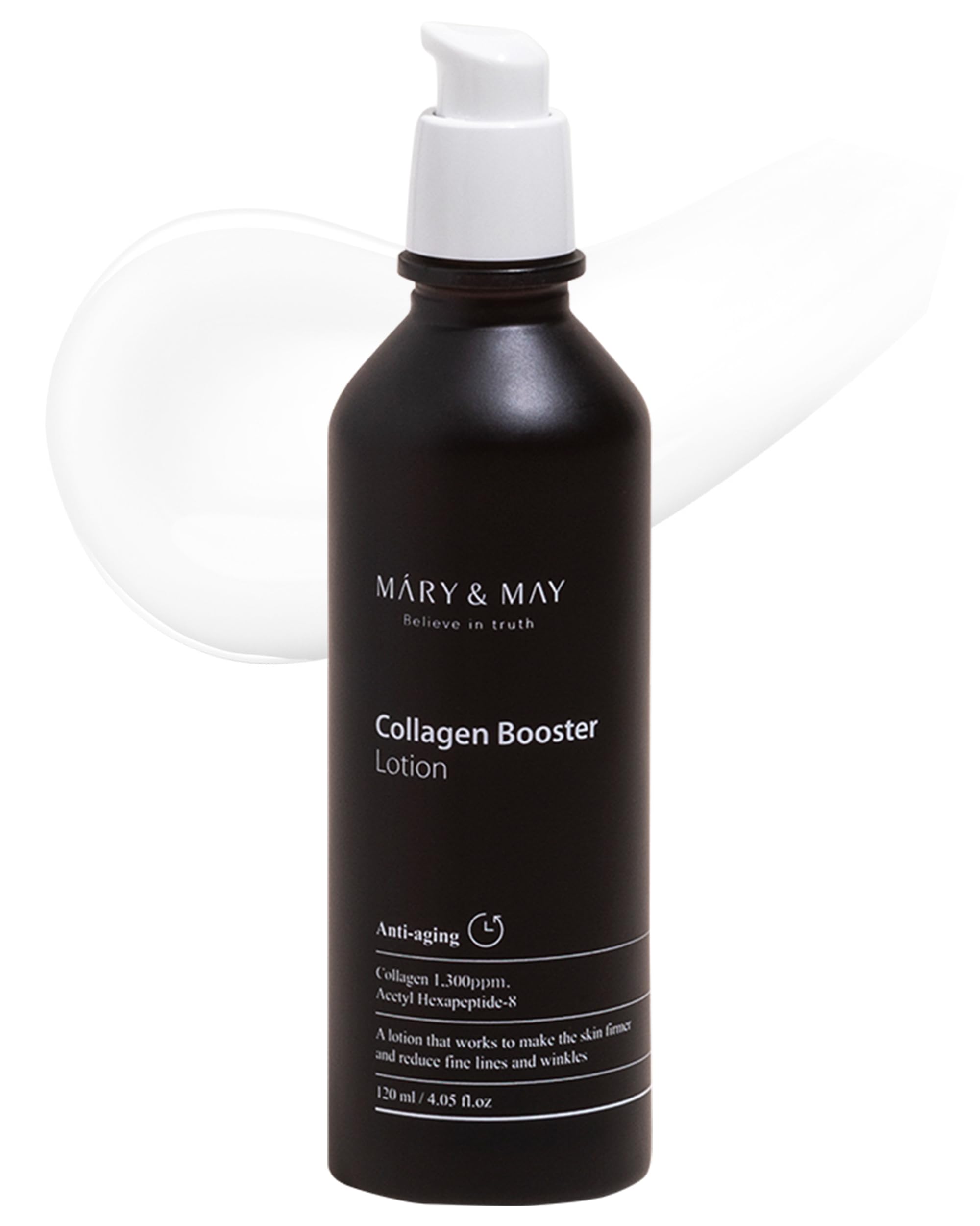 Mary&May Collagen Booster Lotion - Anti Aging, Firming and Elasticity Care with Peptides - Korean Skincare, EWG Green Grade, Hypoallergenic, 4.05 fl.oz.