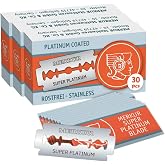 MERKUR SUPER Double Edge Safety Razor Blades, 10 Count (Pack of 3), Precision Stainless Steel Blades with Platinum and Teflon Coating