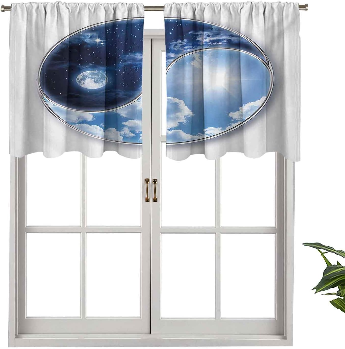 Cortina con aislamiento térmico para decoración del hogar, cenefa de