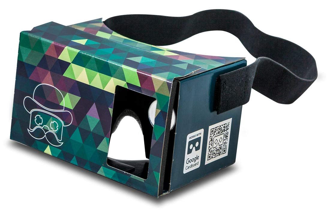 Google Cardboard POP! CARDBOARD + FREE head strap and cushion. For Android and iPhone up to 6 inches. Including lenses. 3D glasses VR glasses Virtual Reality Viewer VR goggles.