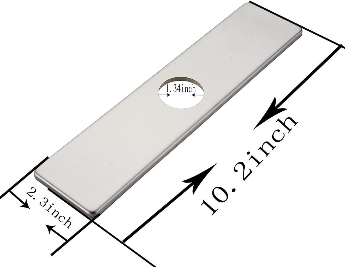 BWE Square 10 Inch Kitchen Sink Faucet Hole Cover Deck Plate Escutcheon Brushed Nickel - - 
