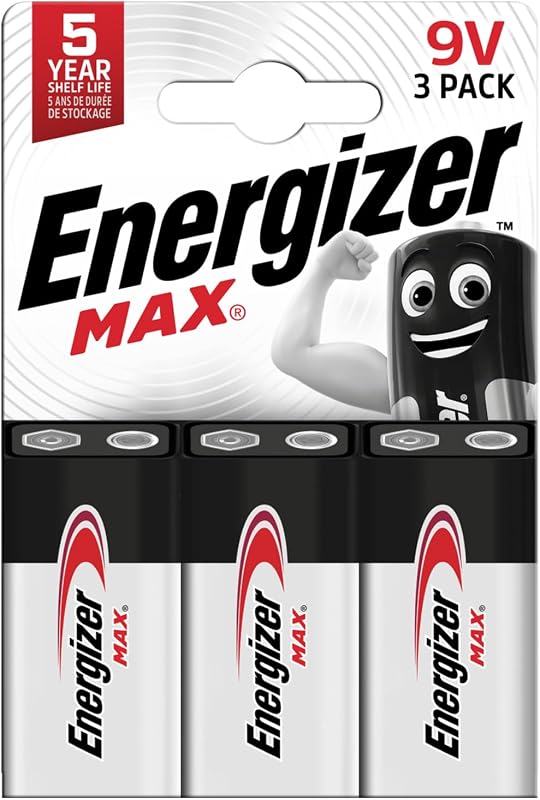 Max - 9V Blockbatterie (3 Stück) - Neun Volt Alkali-Batterien