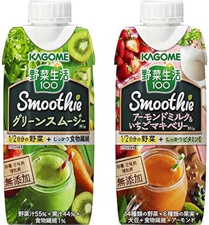 Amazon セット買い カゴメ 野菜生活100 Smoothie スムージー グリーンスムージーmix 330ml 12本 カゴメ 野菜生活100 Smoothie アーモンドミルク いちごマキベリーmix 330ml 12本 Unknown 野菜ジュース フルーツジュース 通販