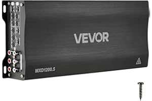 VEVOR Car Audio Amplifier, 5-Channel Bridgeable Car Amplifier, Multichannel Class D Stereo Amp, Max. 4 x 100W at 4 Ohms / 4 x