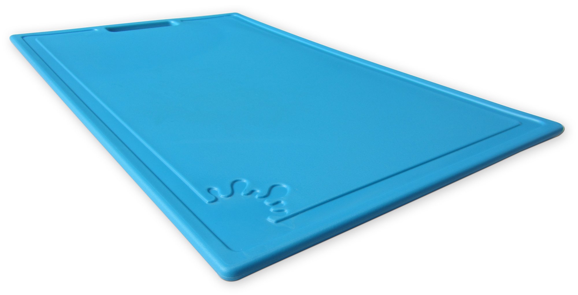 Chopping Board Plastic Non-Slip Feet Cutting Board Dishwasher Safe Antibacterial, 39x24cm, Blue