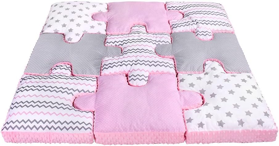 Jeux Et Jouets Tapis De Jeux Lulando Minky Tapis De Jeux Oreillers Puzzle 9 Pieces Ensemble Bebes Pour Enfants Ultra Doux Differents Motifs Rose Coton 100