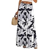domirica Wide Leg Pants for Women Stretch Palazzo Pants Loose Casual Summer Flowy Lounge Trousers with Pockets
