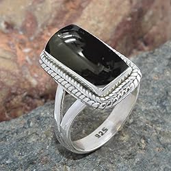 925 Sterling Silver Ring For Womens Genuine Black