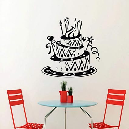 Anniversaire De Mariage Decoration Gateau Stickers Muraux Decor A La Maison Interieur Adhesif Vinyle Stickers Muraux Pour Cuisine 59x61 Cm Amazon Fr Bricolage