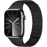 Amizee Magnetic Bands Compatible with Apple Watch Band 49/46/45/44/42/41/40/38mm Women Men, Sport Silicone Strap for iWatch Ultra 3/2/1 Series 11 10 9 8 7 6 5 4 SE3/2/1 (42/41/40/38, Black)