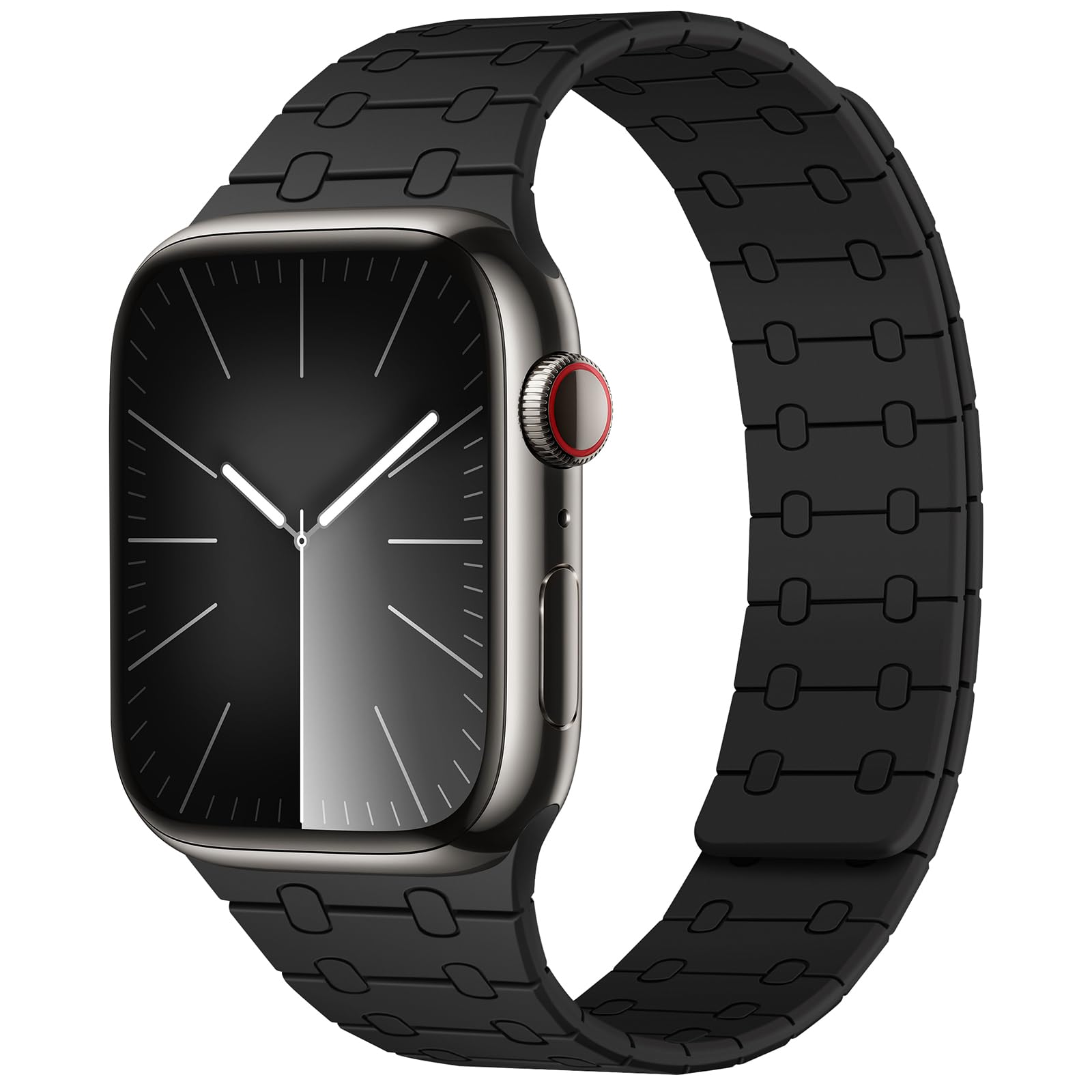 Amizee Magnetic Straps Compatible with Apple Watch Band 49/46/45/44/42/41/40/38mm Women Men, Sport Silicone Strap for iWatch Ultra 3/2/1 Series 11 10 9 8 7 6 5 4 SE3/2/1 (42/41/40/38, Black)