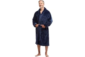 Brobe Bro Robe Mens Shawl Collar Fleece Robe - Unisex Warm Plush Long Comfort Bathrobes