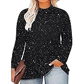 RITERA Womens Plus Size Tops Turtleneck Long Sleeve Mock Neck Shirts Fall Winter Tunics Base Layer XL-6XL
