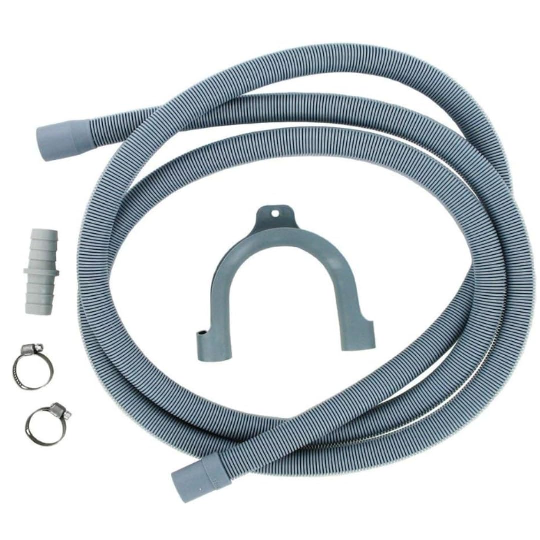 2.5m Universal Drain Hose for Washing Machines/Dishwasher Right Angle End, 9mm / 21mm Connection – Fits Most Brands